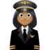 👩🏾‍✈️ woman pilot: medium-dark skin tone display on Facebook